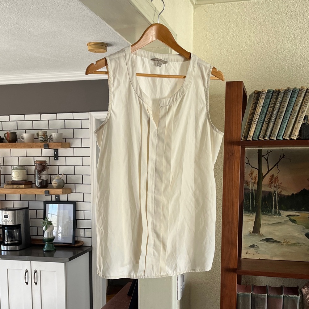 Banana Republic Ivory Sleeveless Blouse